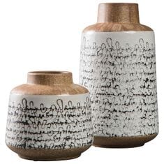 Signature Design by Ashley Meghan 2-Piece Vase Set in Tan/Black 