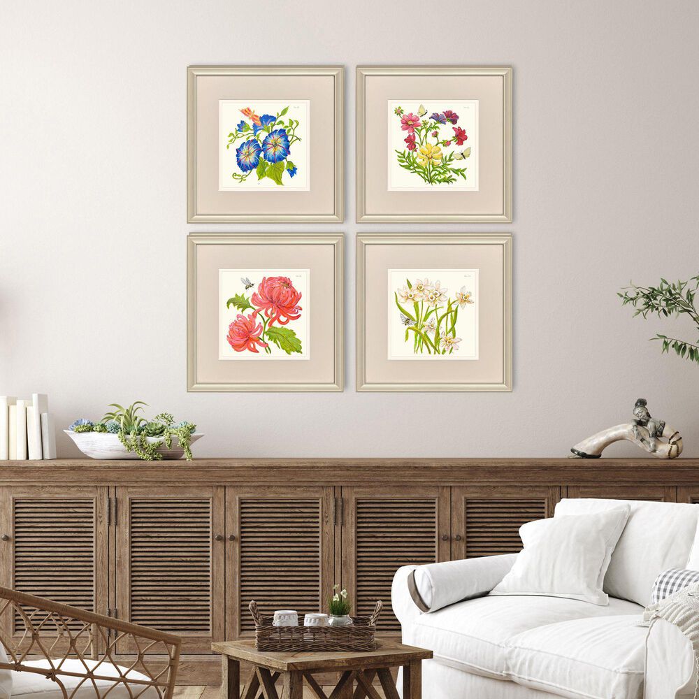 Paragon 18" Square Fleur Melange III Wall Art in Green (Set of 4), , large