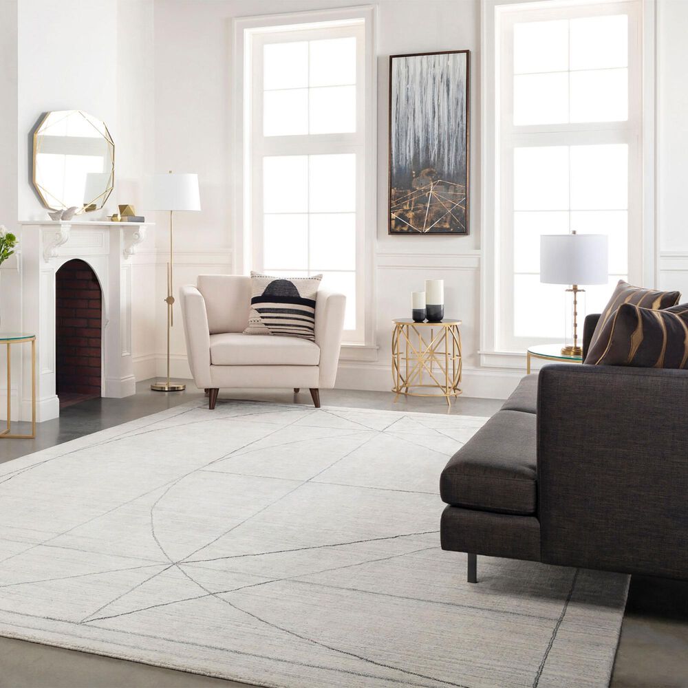 Surya Hightower Charcoal, White and Black 6&#39; x 9&#39; Area Rug, , large