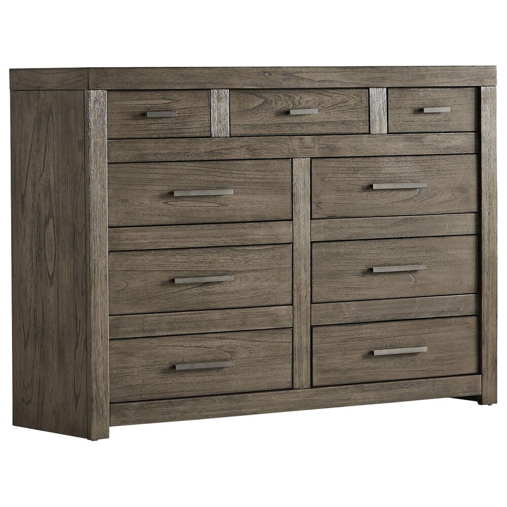 Riva Ridge Modern Loft 9 Drawer Chesser and Mirror in Greystone, , large