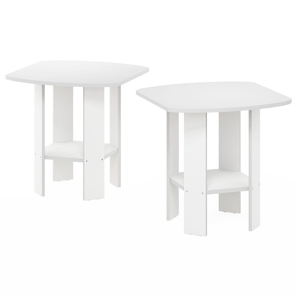 HOMLUX End Table in White (Set of 2), , large