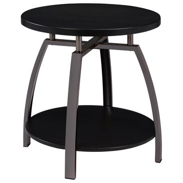 Pacific Landing Round End Table in Dark Grey and Black Nickel, , large