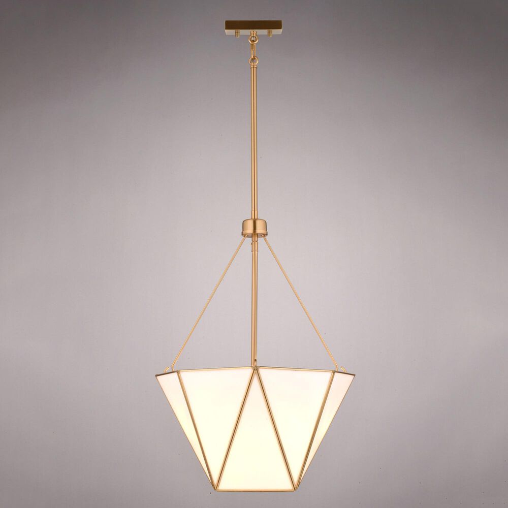 Vaxcel Lighting Burnett 3-Light Cone Pendant in Muted Brass, , large