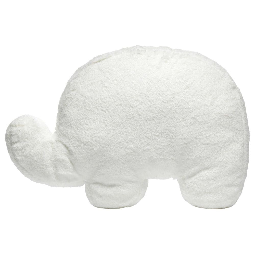 Lambs and Ivy Patchwork Jungle Pillow Elephant Stuffed Animal Toy in White, , large