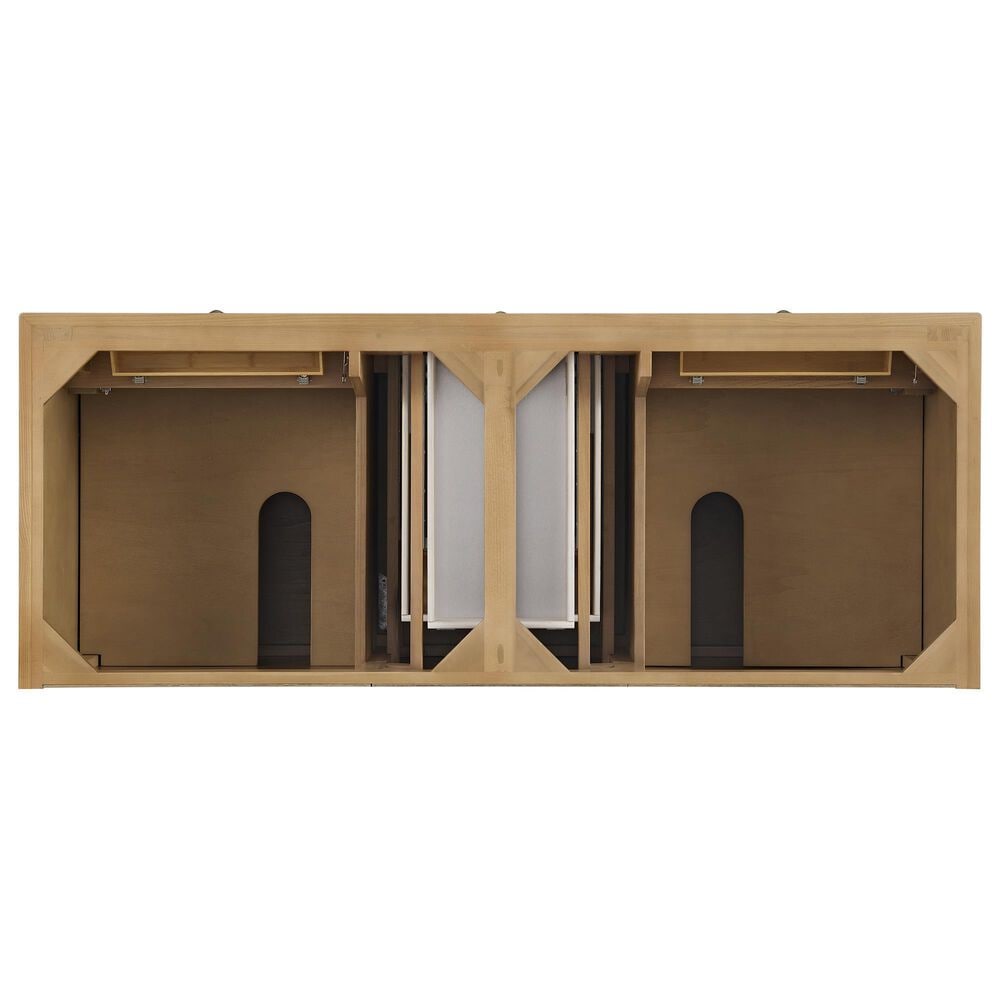 James Martin Vanities Lorelai 60&quot; Double Vanity in Light Natural Oak with 3 cm Ethereal Noctis Quartz Top, , large