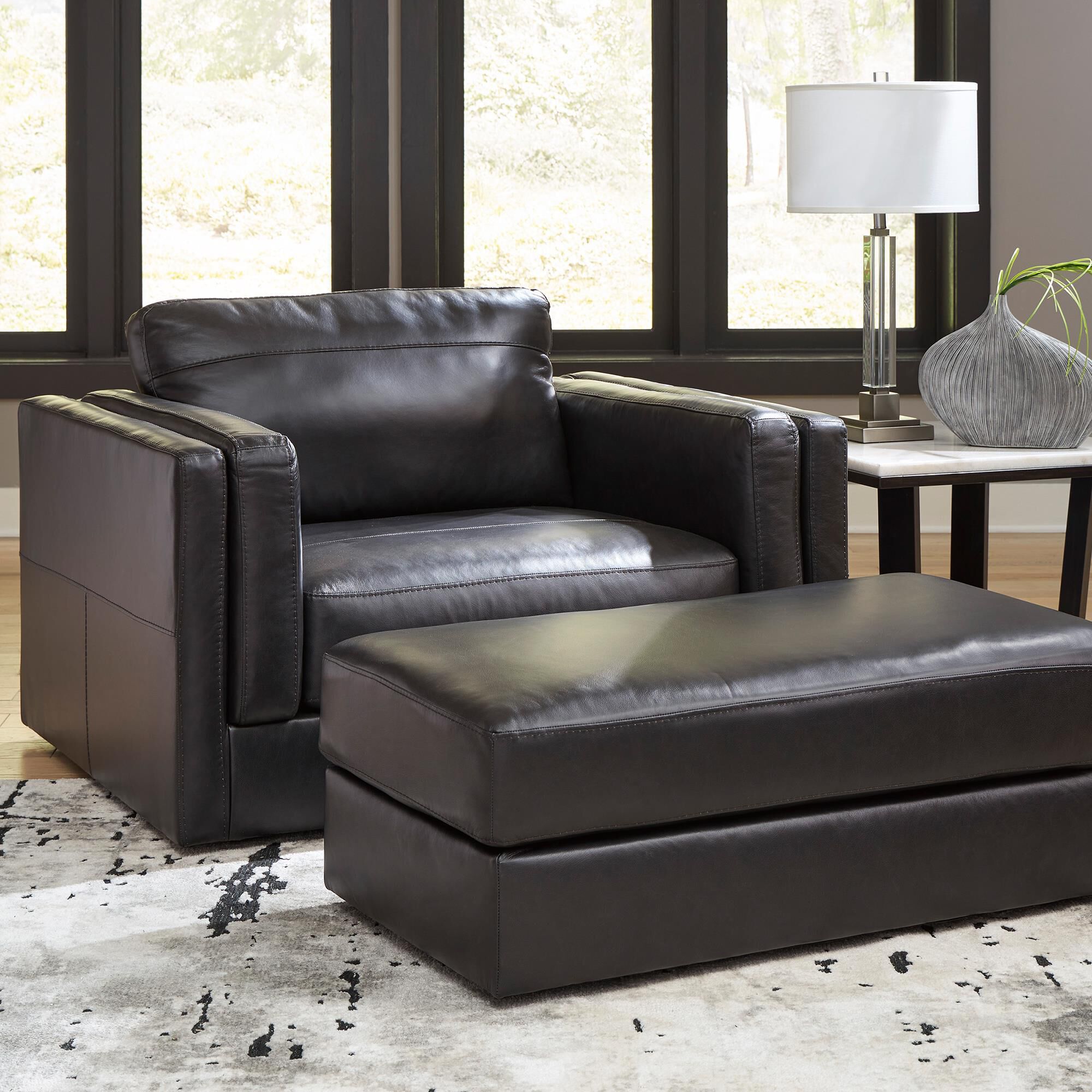 Oversized faux leather chair on sale