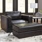 Ashley Amiata Oversized Leather Chair in Onyx, , large
