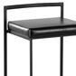 Lumisource Fuji Stackable Barstool with Black Faux Leather Cushion in Black (Set of 2), , large