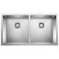 Blanco Precision 32" R0 Equal Double Bowl Kitchen Sink in Satin Polished, , large