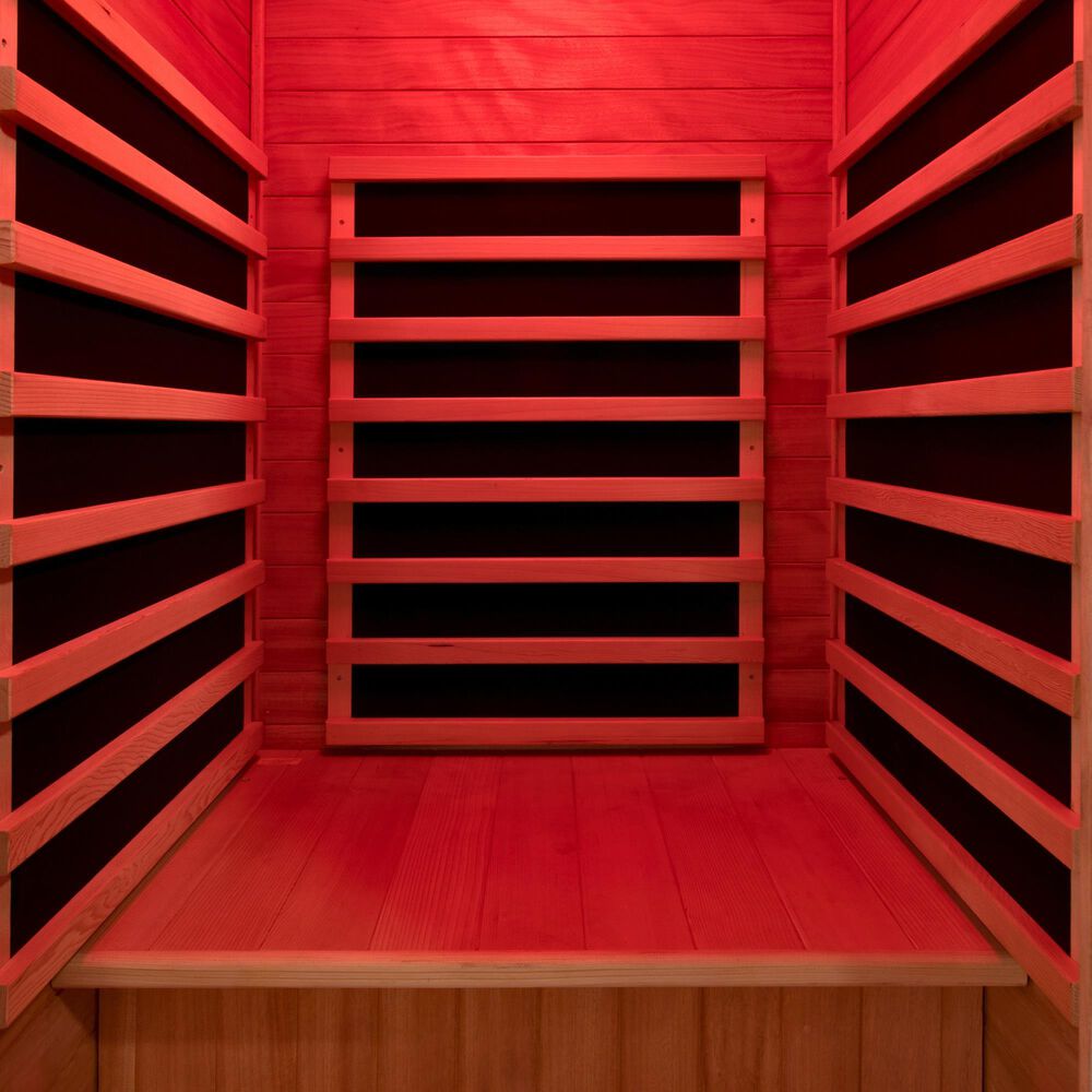 EZlife 1-Person Low EMF Infrared Solo Sauna with Red Light in Charcoal Gray, , large