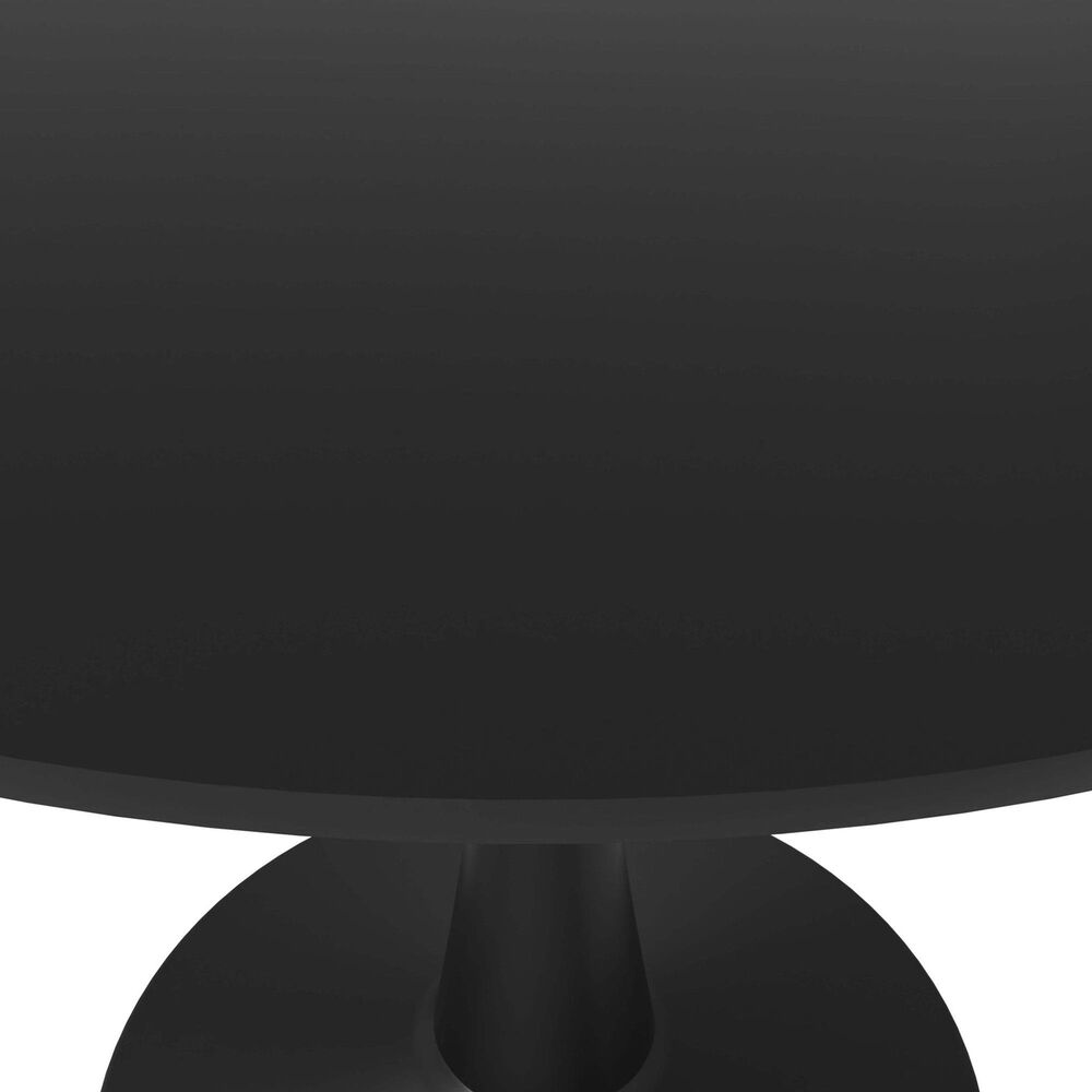 Leisuremod LeisureMod Bristol Mid-Century Modern Round Dining Table with Wood Top and Iron Pedestal Base with Gloss Finish for Kitchen and Dining Room, , large