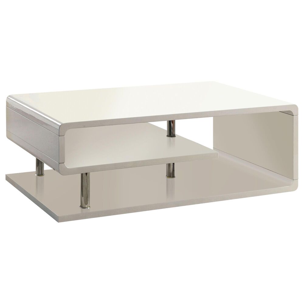 Furniture of America Appel 2-Piece Occasional Table Set in White and Chrome, , large