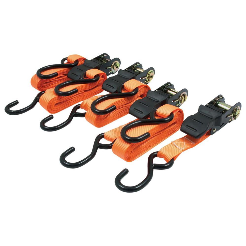 RoadPro 4Pc Ratchet Tie Down-Orange, , large