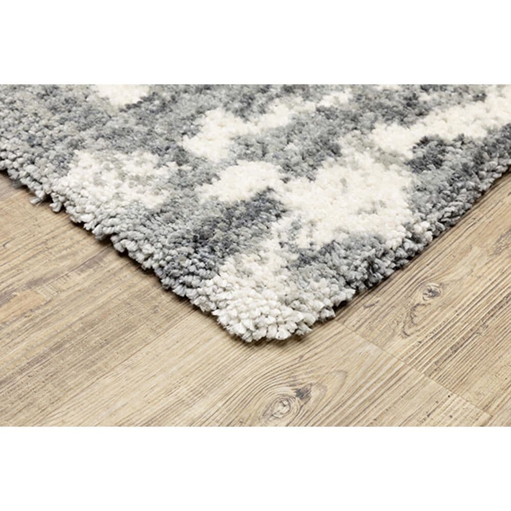 Oriental Weavers Aspen Shag Distressed 003H9 6&#39;7&quot; x 9&#39;6&quot; Gray and Ivory Area Rug, , large