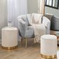 Lumisource Marla 2-Piece Nesting Pleated Ottoman Set in Cream, , large