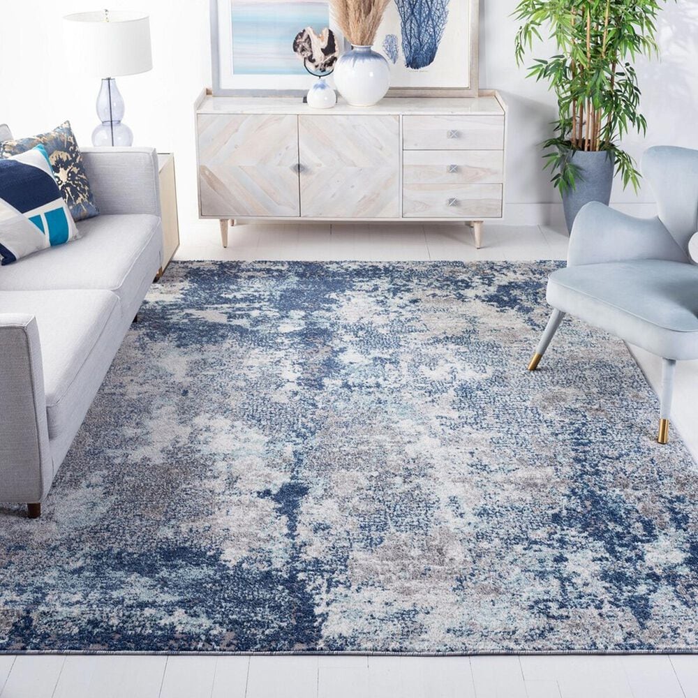 Safavieh Aston 9&#39; x 12&#39; Navy and Grey Area Rug, , large