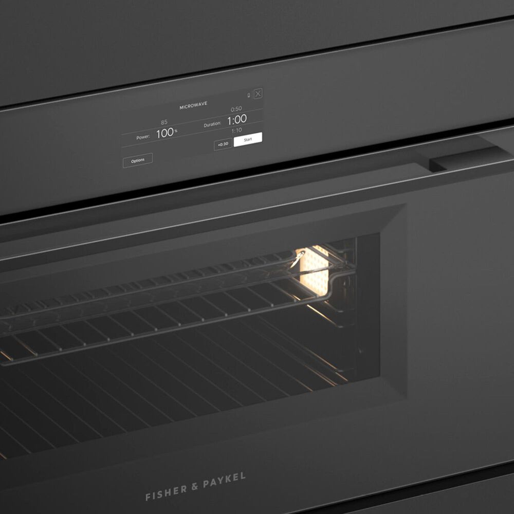 Fisher and Paykel Series 9 30" Minimal Smart Compact Convection-Speed Oven in Black, , large
