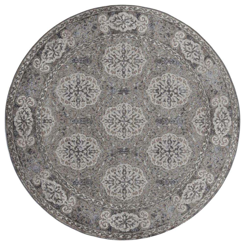 Amer Rugs Alexandria 6&#39;7&quot; Round Walnut Area Rug, , large