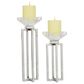 Maple and Jade 13" Glam Candle Holder with Rectangular Frame in Silver (Set of 2), , large