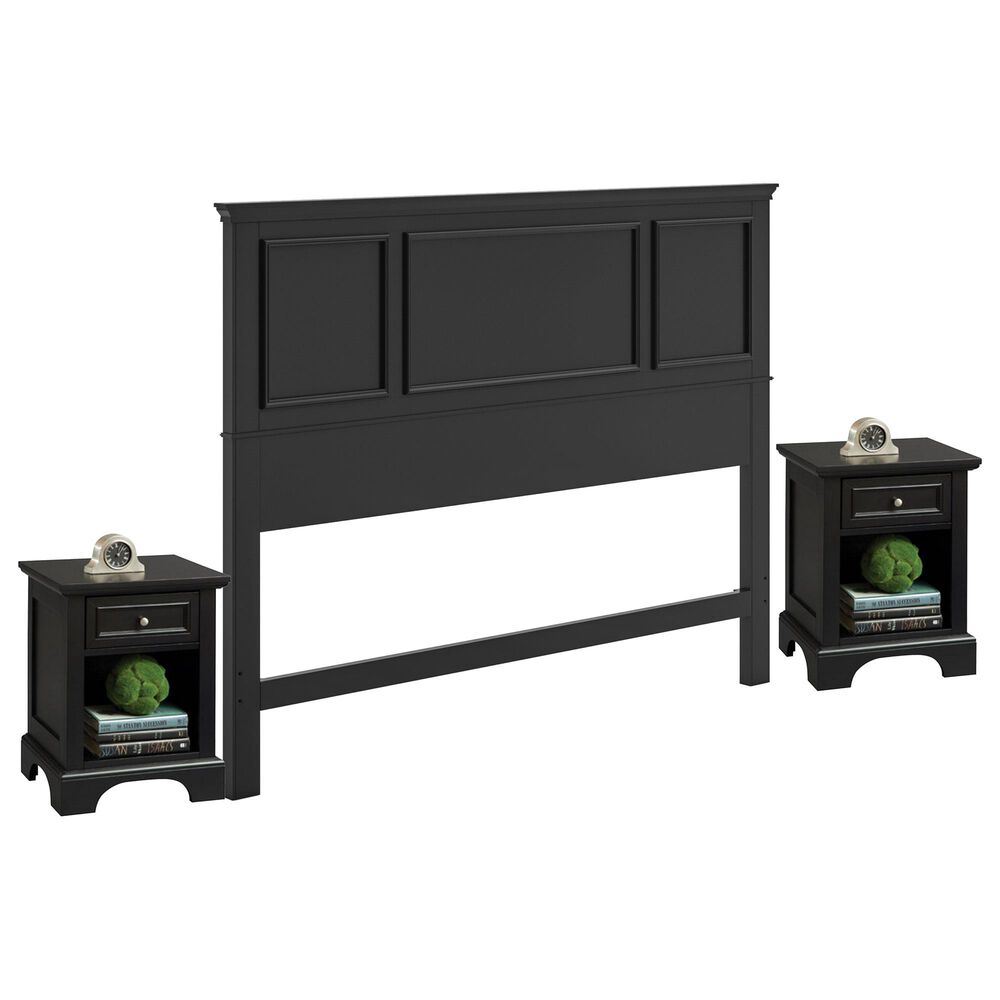 Homestyles Bedford 3 Piece Queen Headboard Set in Black, , large