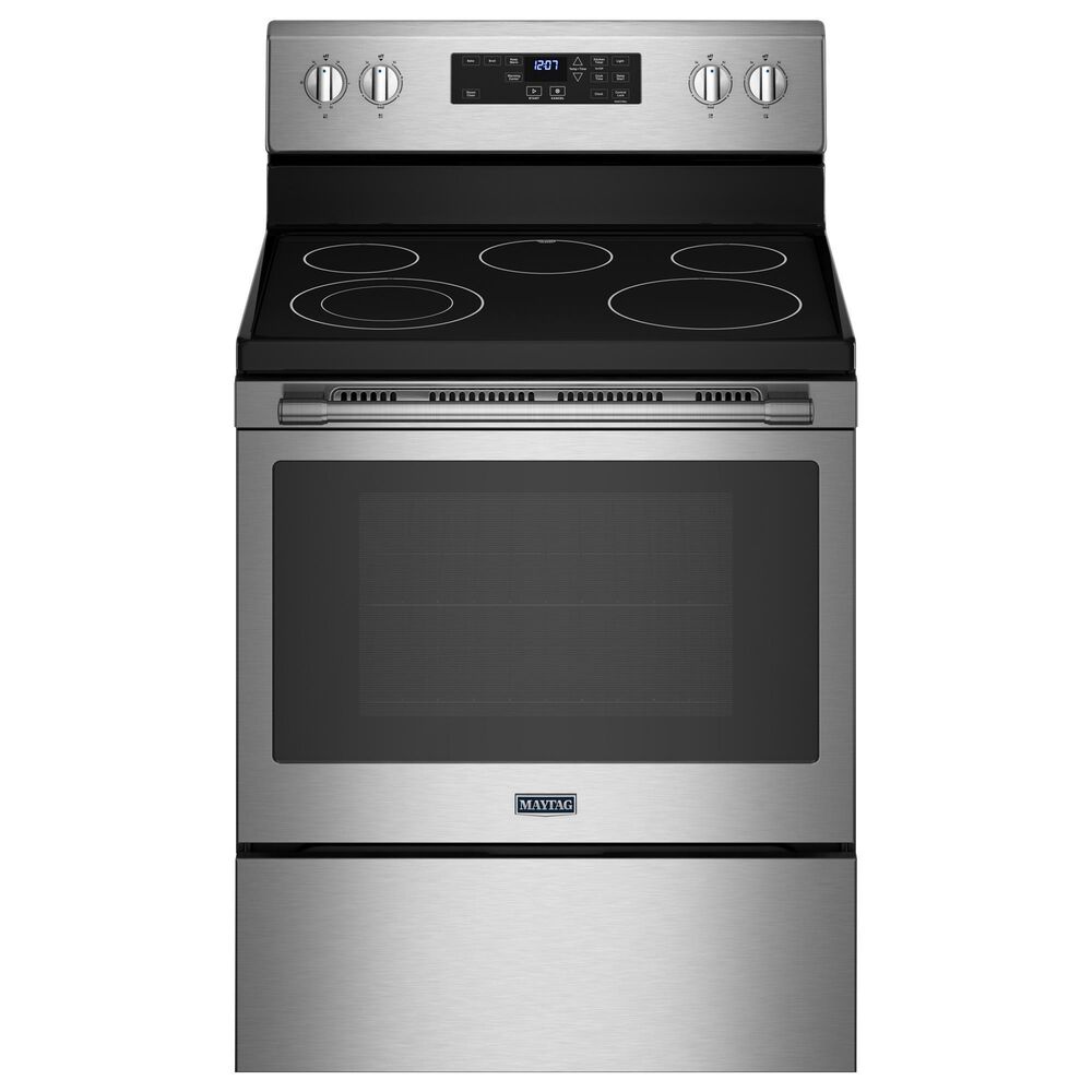 Maytag 5.3 Cu. Ft. Electric Range with Steam Clean in Stainless Steel, , large