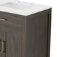Lexora Home Abbey 72" Double Bathroom Vanity in Brown Oak with 2 cm White Quartz Top and Rectangular Sinks, , large