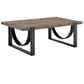 Nicolette Home Bowden Cocktail Table in Rustic Honey and Distressed Iron, , large