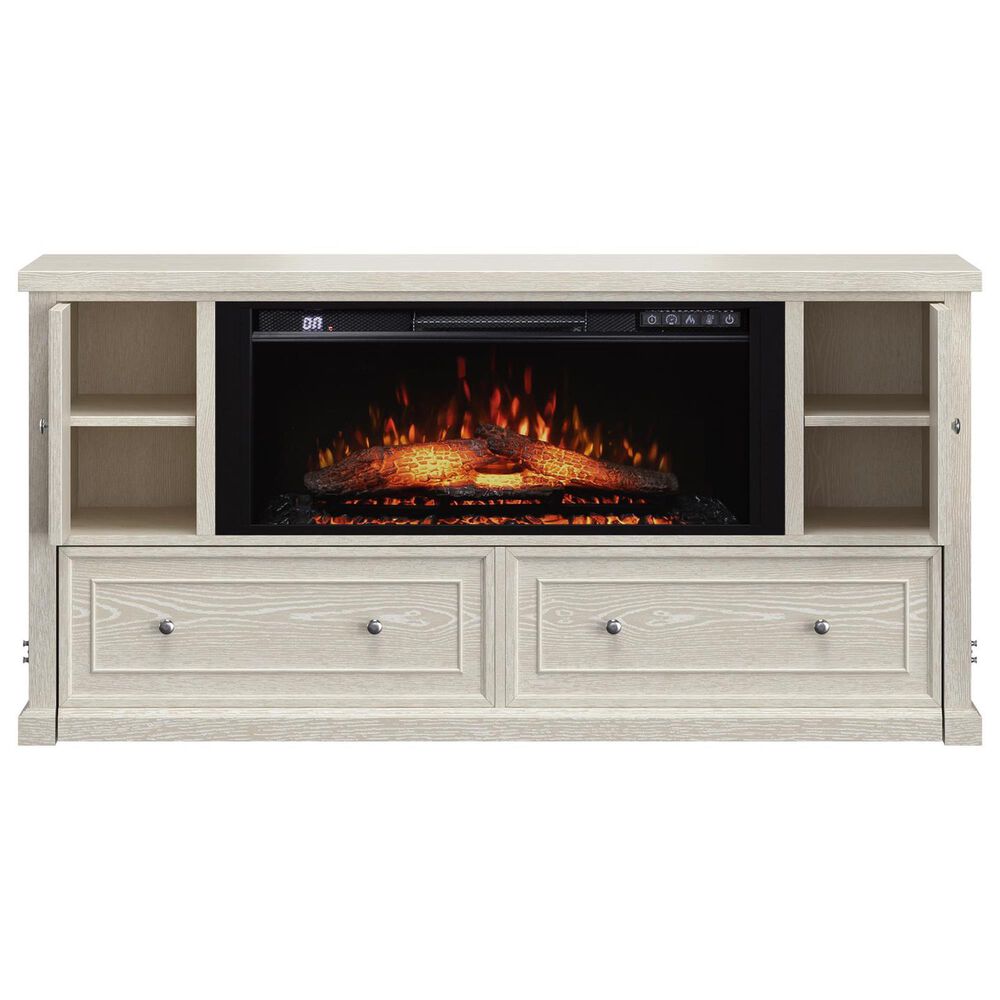 Richlands Furniture Soren Fireplace Dream Console with Queen Convertible Bed in Whitewash, , large