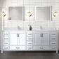 Lexora Home Jacques 84" Double Bathroom Vanity Cabinet Only in Distressed Grey and 34" Mirrors, , large