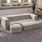 Jaxx Zipline 3-Piece Stationary Convertible Sleeper Sofa in Grey Velvet, , large