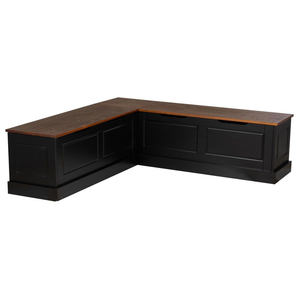 Linon Home Decor Tobin Backless Nook in Black, , large