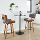 LumiSource Lombardi 26" Swivel Counter Stool with Grey Faux Leather Upholstery in Walnut and Black (Set of 2), , large
