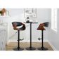 LumiSource Symphony Swivel Adjustable Bar Stool with Black Upholstery in Walnut and Black (Set of 2), , large