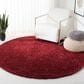 Safavieh August Shag 3" Round Burgundy Area Rug, , large