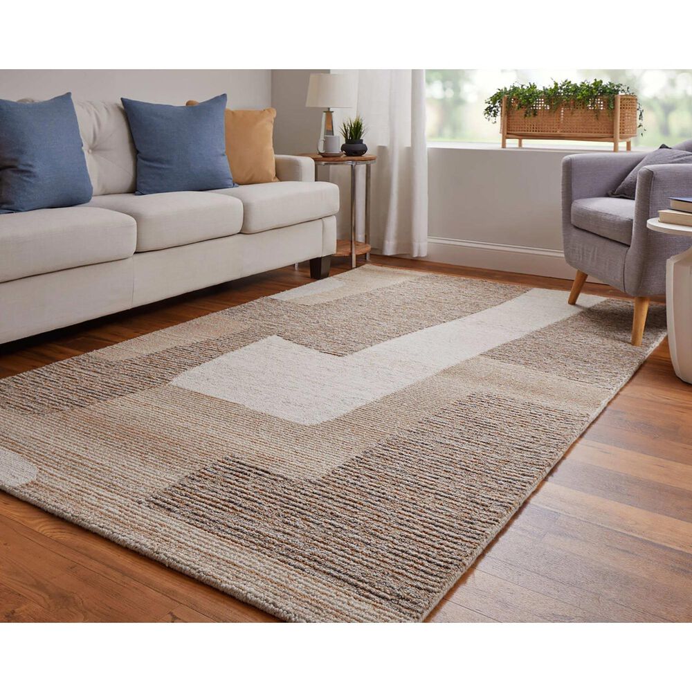 Feizy Pollock 3&#39;6&quot; x 5&#39;6&quot; Beige and Brown Area Rug, , large