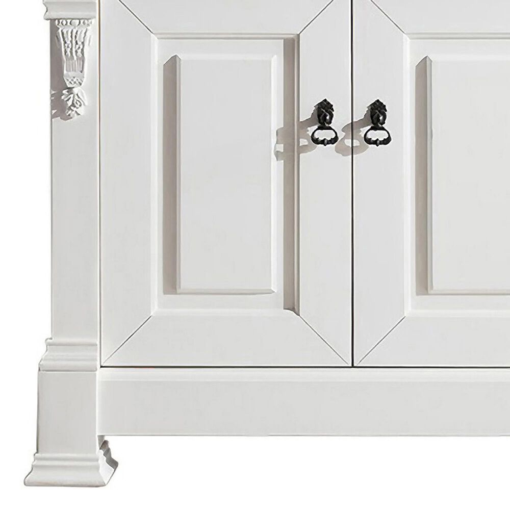 James Martin Vanities Brookfield 48&quot; Single Bathroom Vanity in Bright White with 3 cm Ethereal Noctis Quartz Top and Rectangle Sink, , large