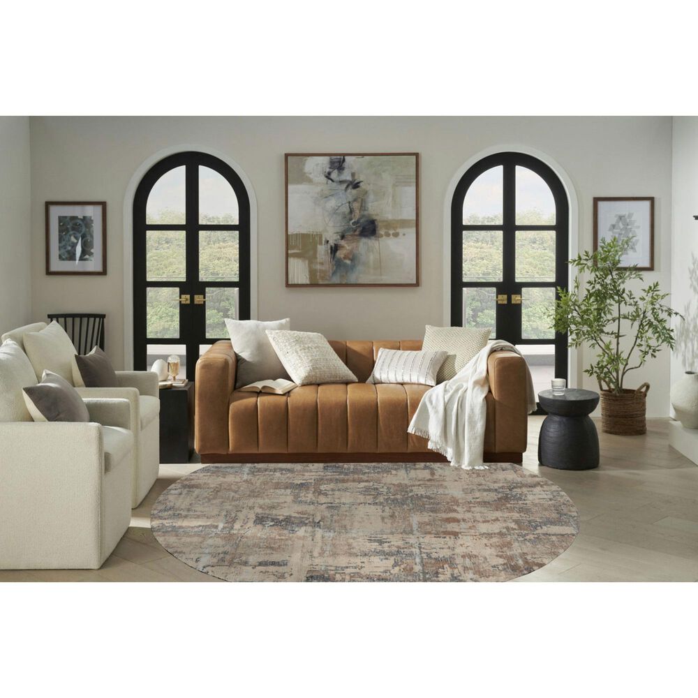 Nourison Rustic Textures Beige and Grey 7&#39;10&quot; Round Area Rug, , large