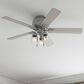 Hunter Hartland Low Profile 52" Ceiling Fan with LED Lights in Matte Silver, , large