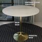 Leisuremod LeisureMod Verve Collection Modern Bar Height Table Brushed Gold Base with 48 Round Marble White Sintered Stone Top, , large