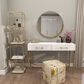 Maple and Jade 4-Shelf Cube Storage Shelving Unit in Satin Gold and White Marble, , large