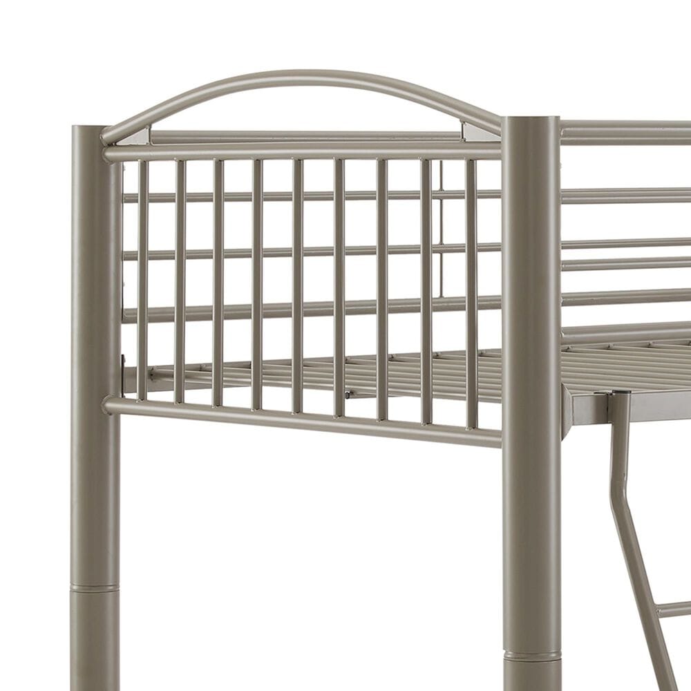 Linon Home Decor Heavy Twin Over Twin Bunk Bed in Pewter, , large