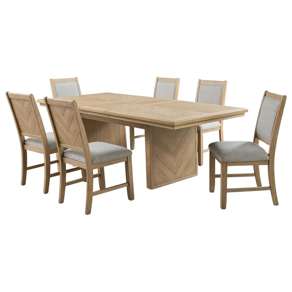 Furniture of America Virex Extendable 7-Piece Dining Table Set in Natural, , large