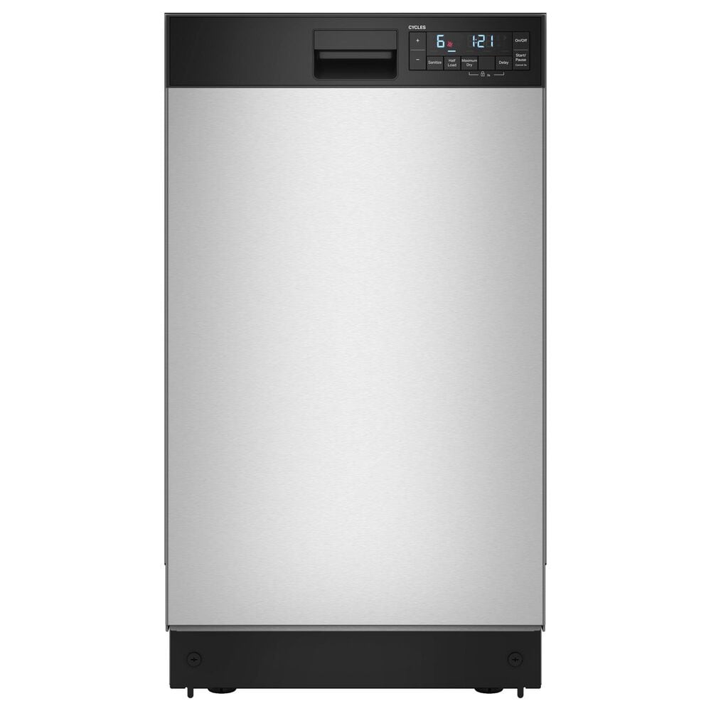 Whirlpool 18" Built-In Dishwasher with Half Load Cycle and Triple Spray Arms in Stainless Steel, , large