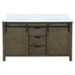 Lexora Home Marsyas 60" Double Bathroom Vanity in Rustic Brown with White Quartz Top and Rectangular Sinks, , large