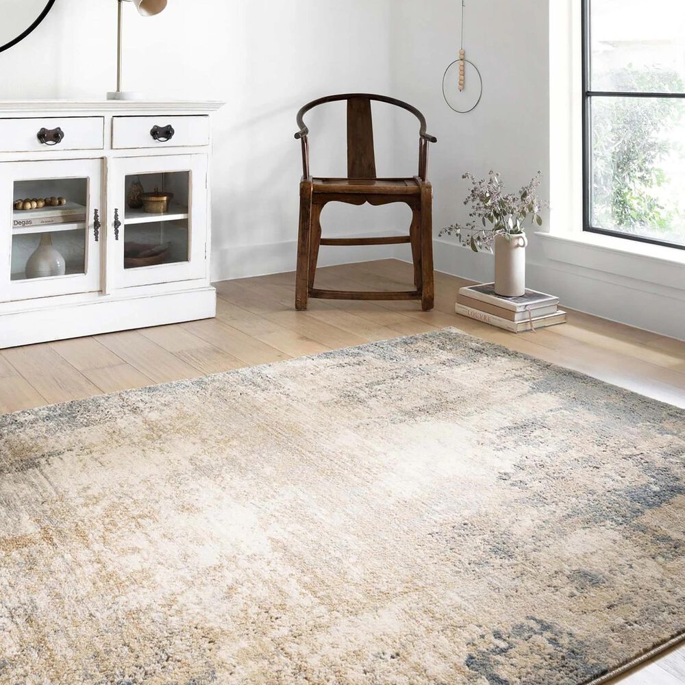 Loloi II Teagan TEA-08 3&#39;4&quot; x 5&#39;7&quot; Ivory and Mist Scatter Rug, , large