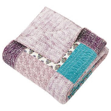 Peking Handicraft Numbra Twin Quilt in Purple and Teal, , large