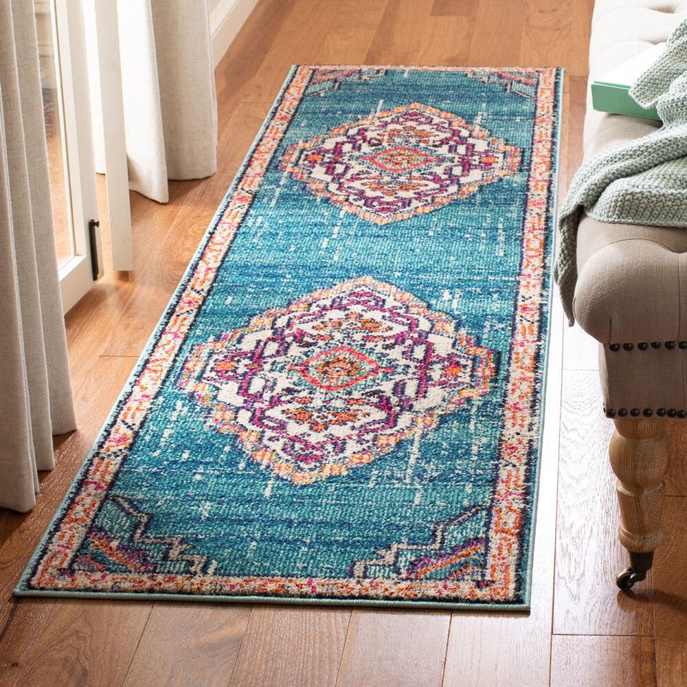 Safavieh Monaco MNC254J 2&#39;2&quot; x 8&#39; Blue Runner, , large