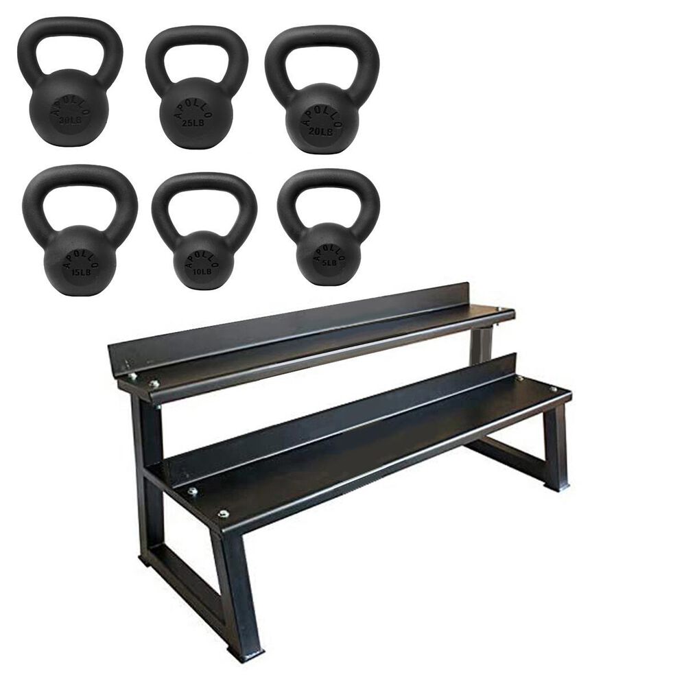 Apollo Athletics Kettlebell Bundle Set with Rack, , large