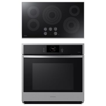 Samsung 2-Piece Kitchen Package with 30" Single Electric Smart Wall Oven and Cooktop in Stainless Steel, , large