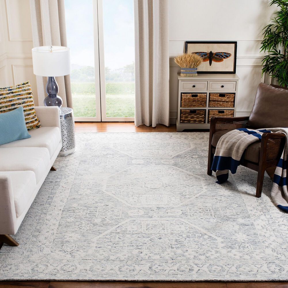 Safavieh Micro-Loop Oriental 11&#39; x 15&#39; Charcoal and Ivory Area Rug, , large